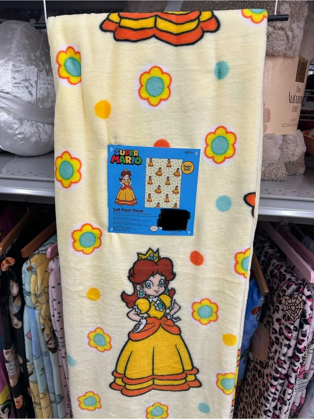 Super Mario Princess Daisy Soft Plush Throw Blanket